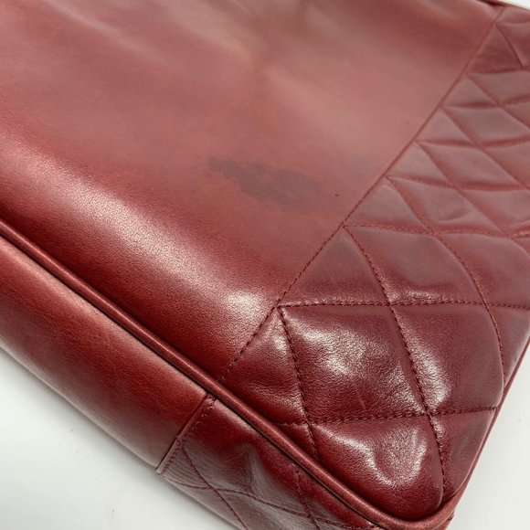 Authentic Chanel Shoulder Bag Bordeaux Lamb Skin - Picture 11 of 16